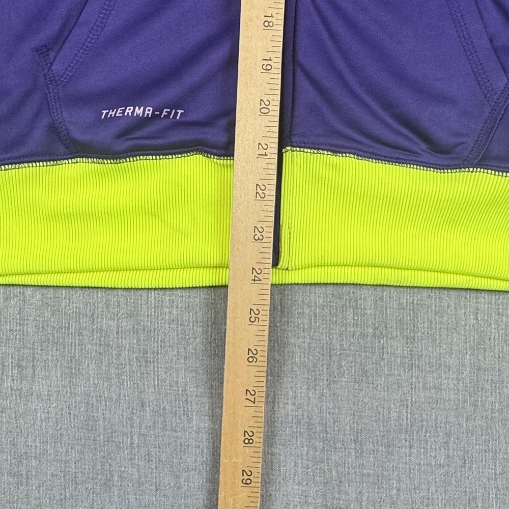 Jordan Hoodie Youth XL Purple Therma-Fit Full Zip Fleece Neon Cuffs Hem Athletic - Picture 11 of 12